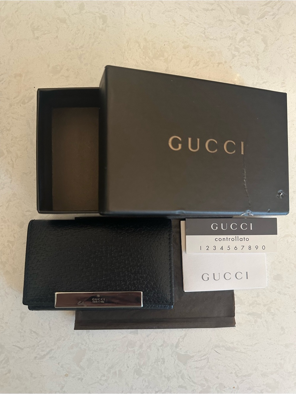 Gucci Black Leather Key Holder Wallet